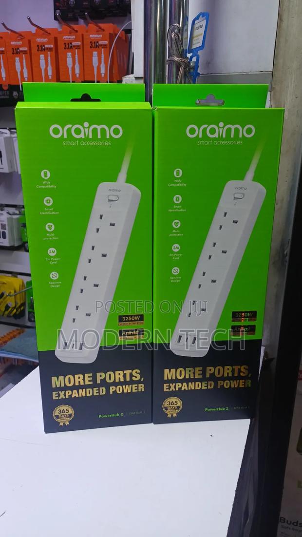 Oraimo Powerhub 2 3250w Multi-Plug Extension Socket . - thumbnail 2