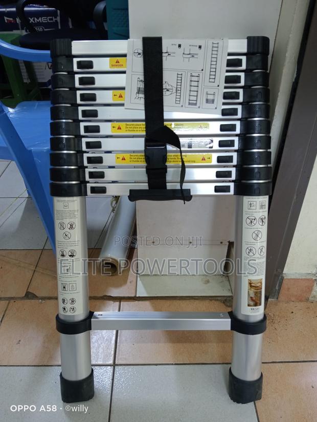 3.8m Telescopic Aluminum Extension Ladder / Foldable Multi-Purpose