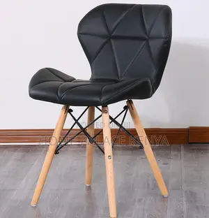 Home Chair; Leather Upholstered Dining Chair With Kd Wooden Legs