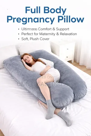 U-Shaped Velvet Pregnancy Pillow – Full Body Maternity Support Cushion