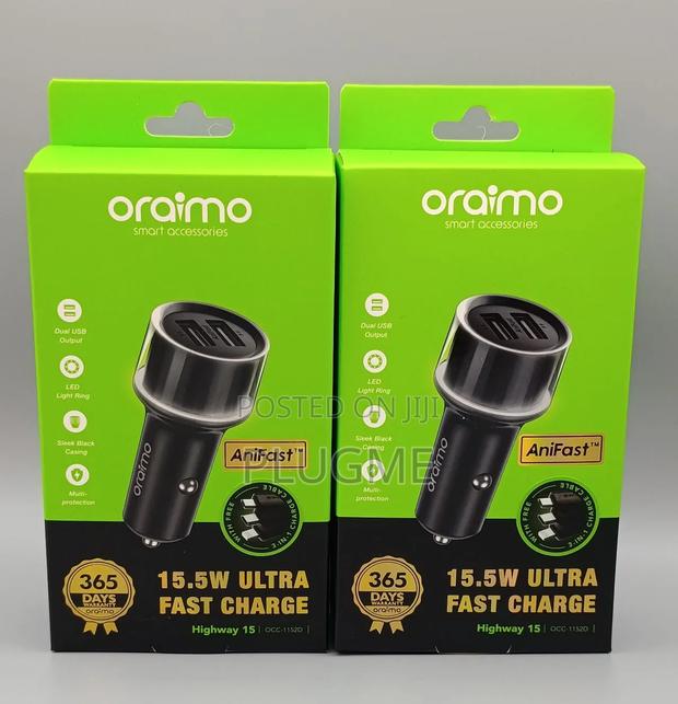 Oraimo Car Charger 15.5 Watts (Occ-1152d)