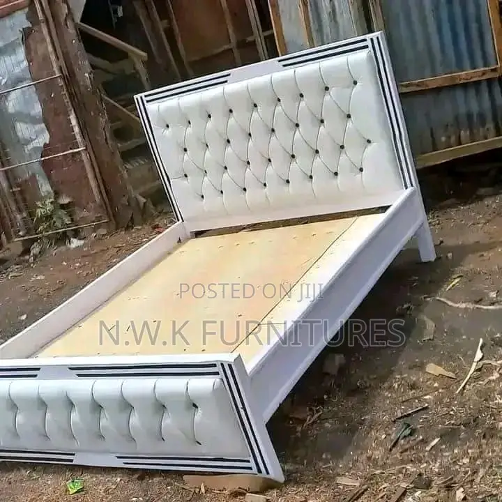 White Moquette Bed