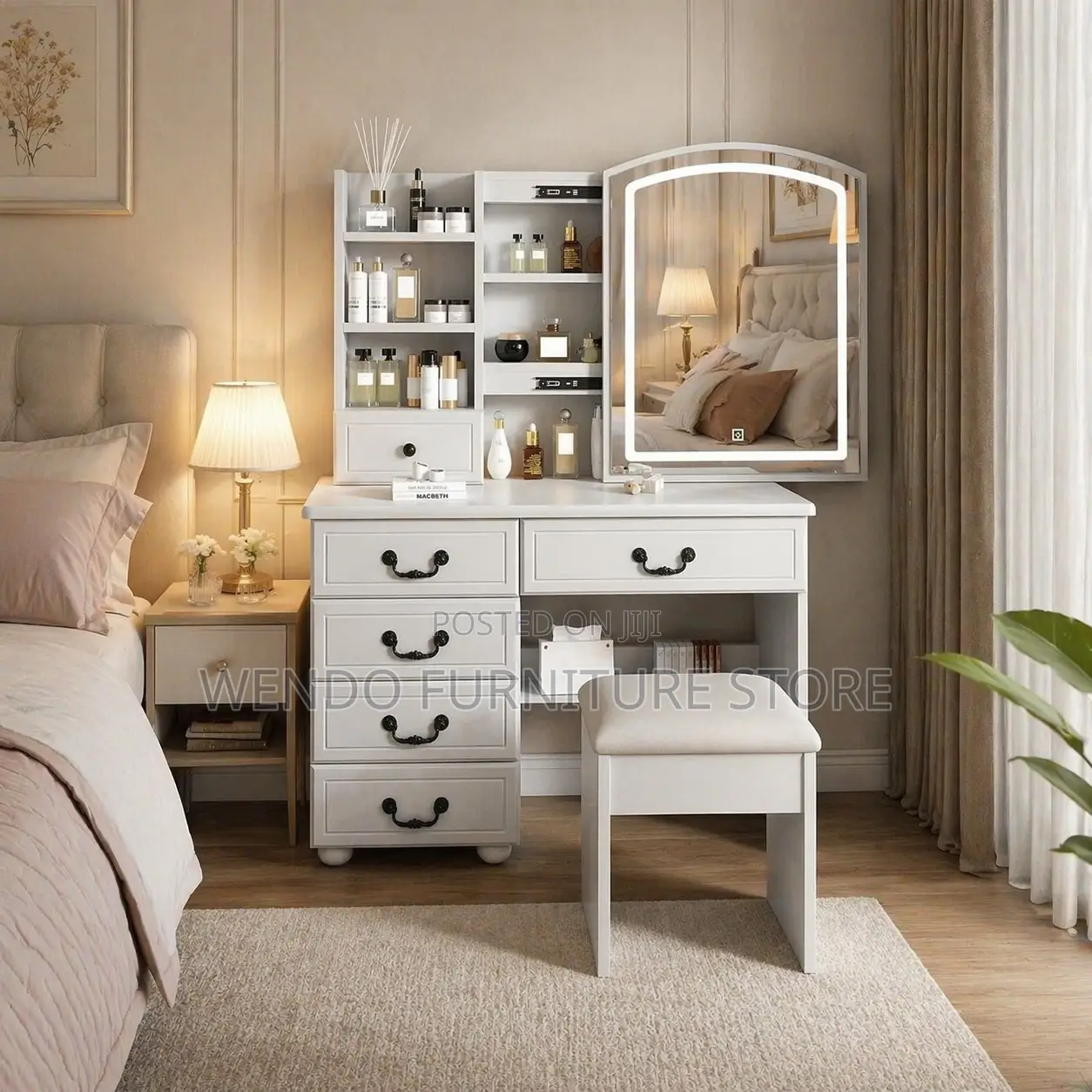 Dressers; White Bedroom Bergeene Vanity Table Set