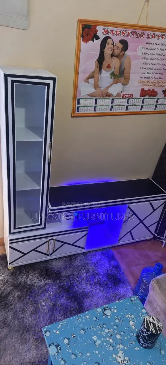 Tv Stand White With Led Lights 5ft