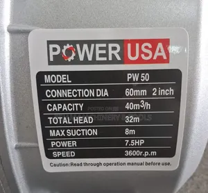 7.5hp Power Usa 2" Pw50 40m3/H Gasoline Waterpump