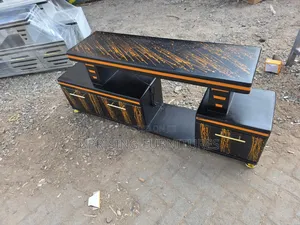 Tv Stand Black 5ft With Drawers +Lights