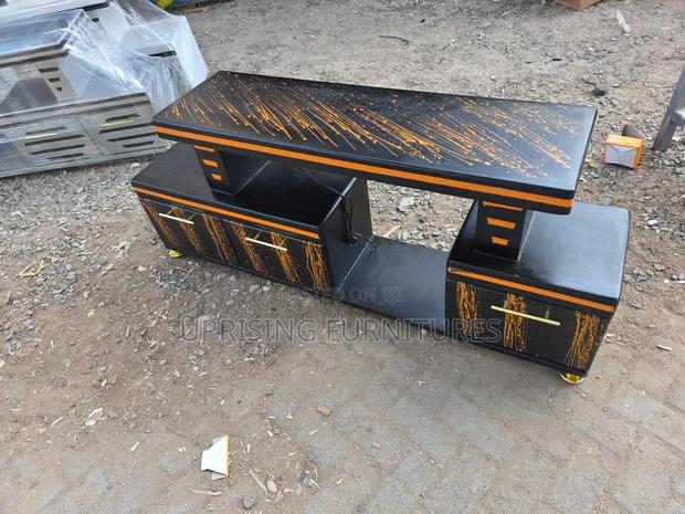 Tv Stand Black 5ft With Drawers +Lights