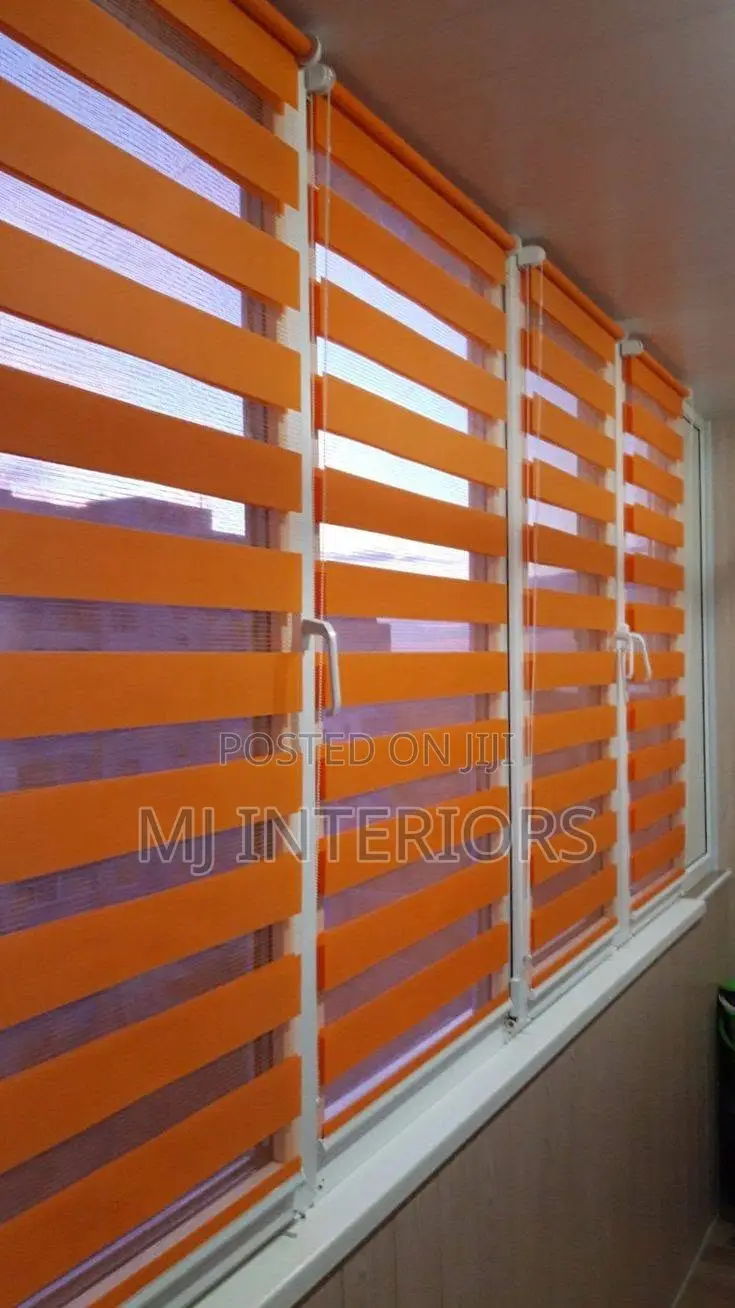 Orange Premium Day Night Zebra Blinds for Homes Offices and Shops