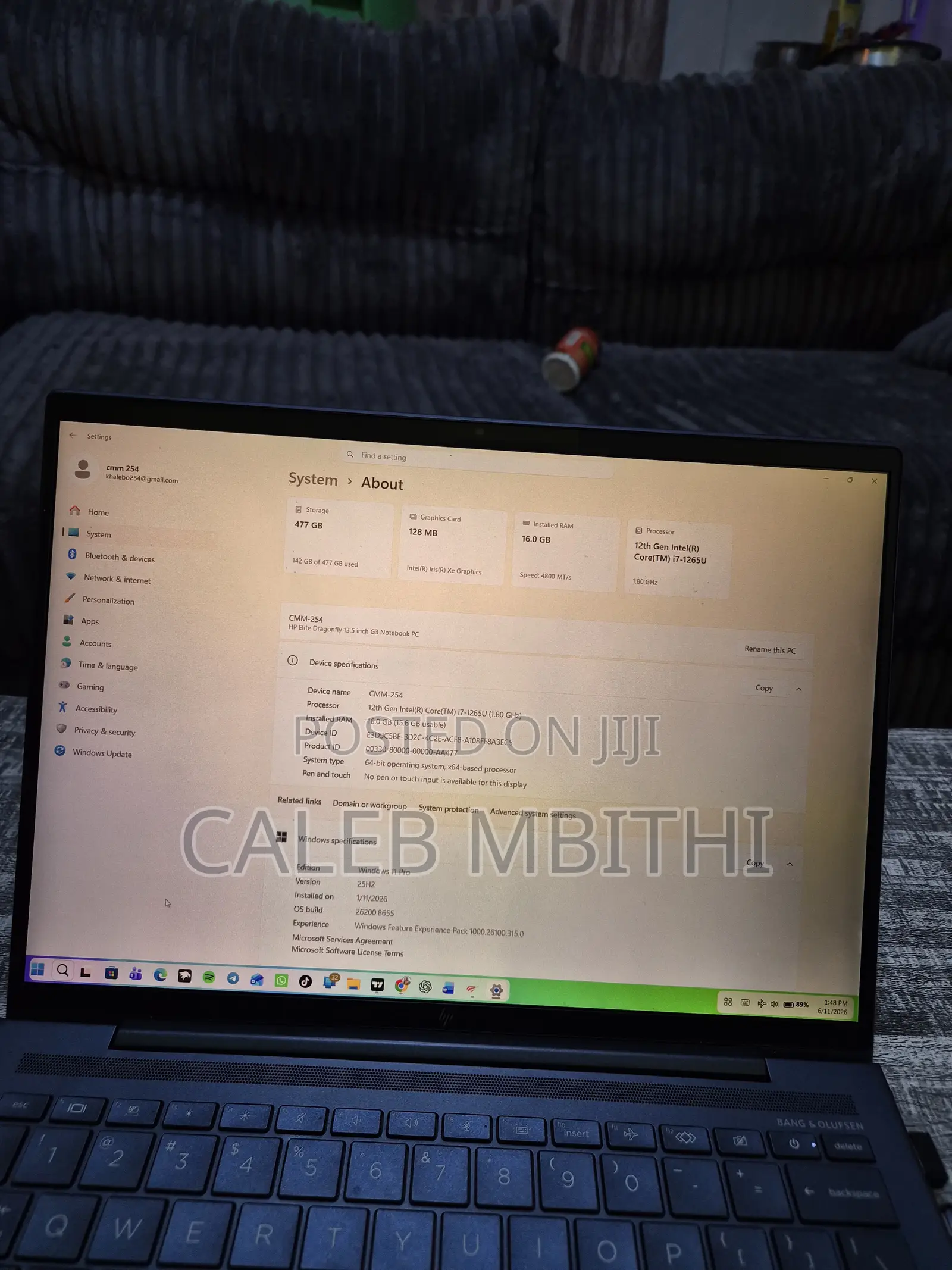 Laptop HP Dragonfly G3 16GB Intel Core i7 SSD 512GB
