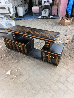 Goldline Black Tv Stand With Led Lights