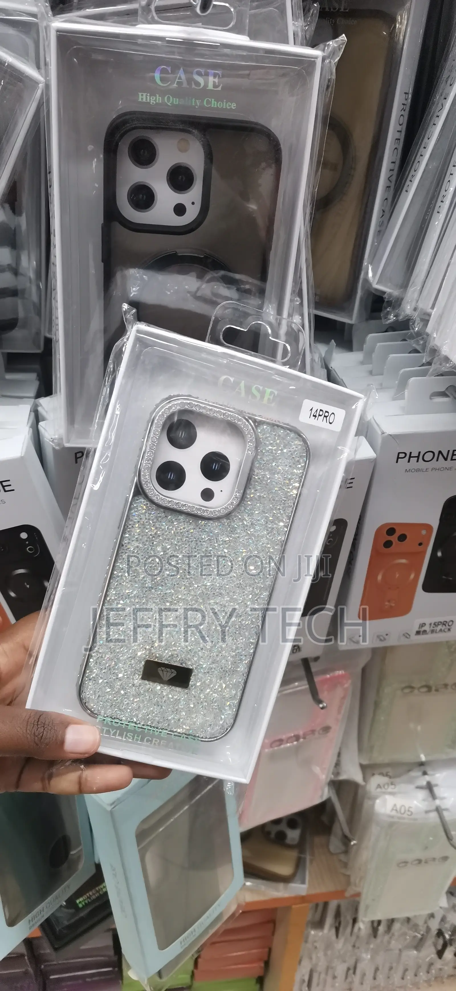 iPhone 14 Pro Silver Ally Selection Glitter Diamond Back Cover