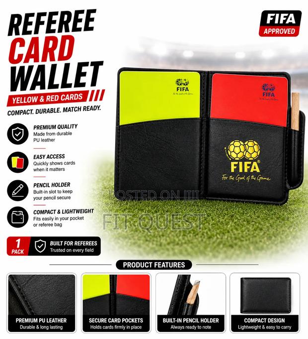 Referee Card Wallet With Red Yellow Cards and Pencil Holder Set