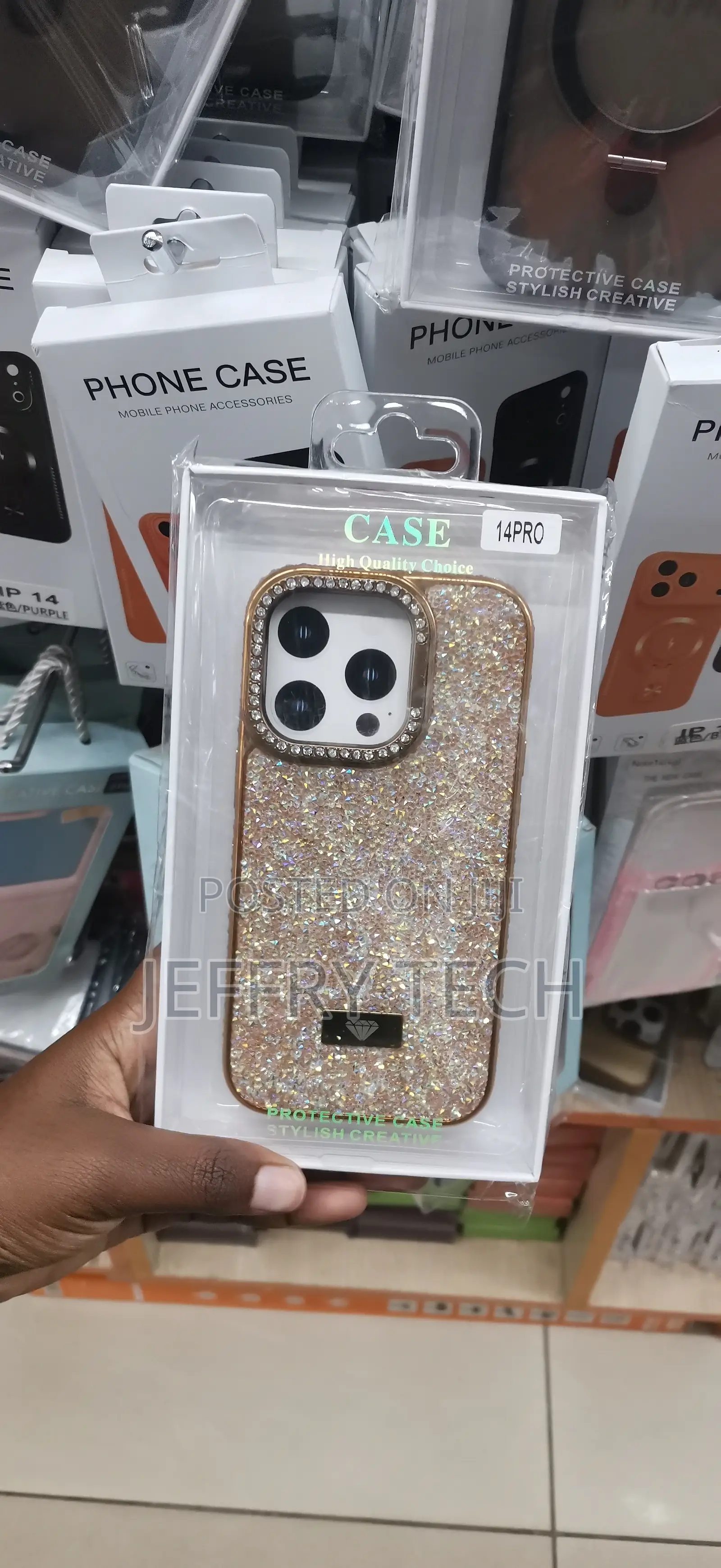 iPhone 14 Pro Gold-Trimmed Phone Case