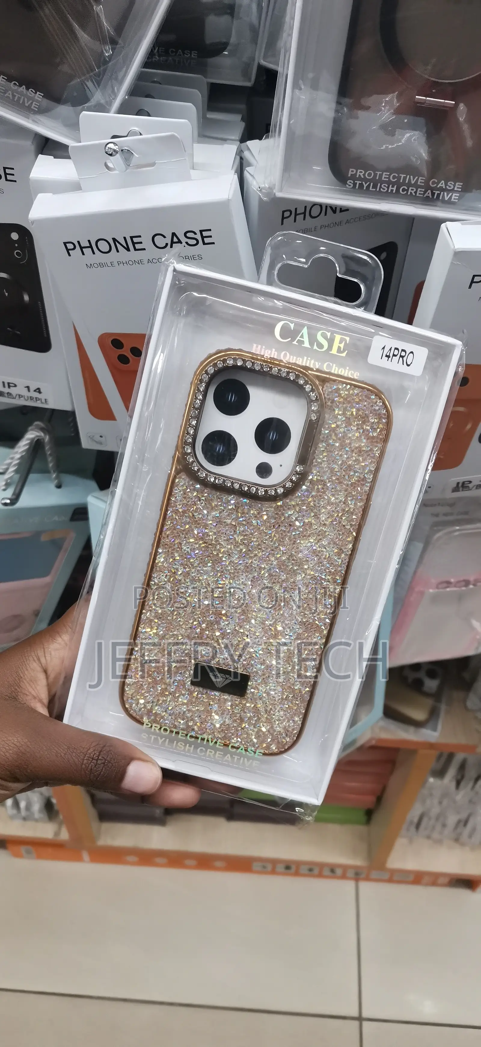 iPhone 14 Pro Gold-Trimmed Phone Case