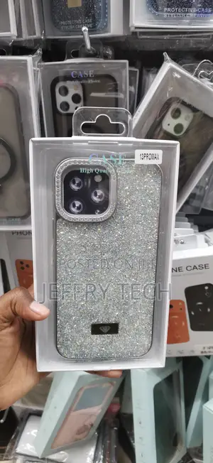 iPhone 13 Pro Max, Dense Silver Crystal Finish Case