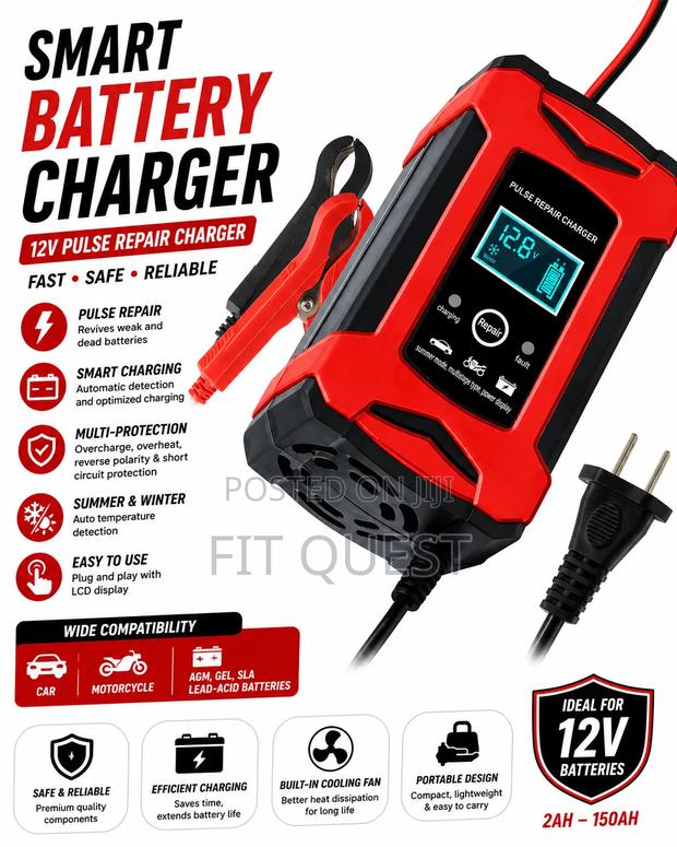 Smart 12v Battery Charger Pulse Repair Car Motorcycle Battery Maintain