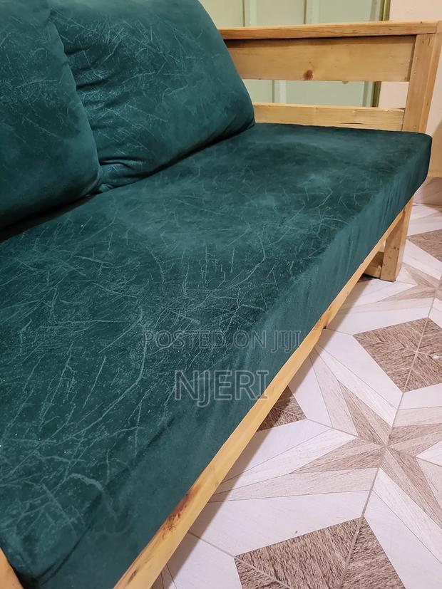 Emerald Green Pallet-Style Two-Seater Sofa/Couch - thumbnail 4