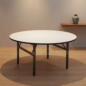 White Round Foldable Hotel Table.