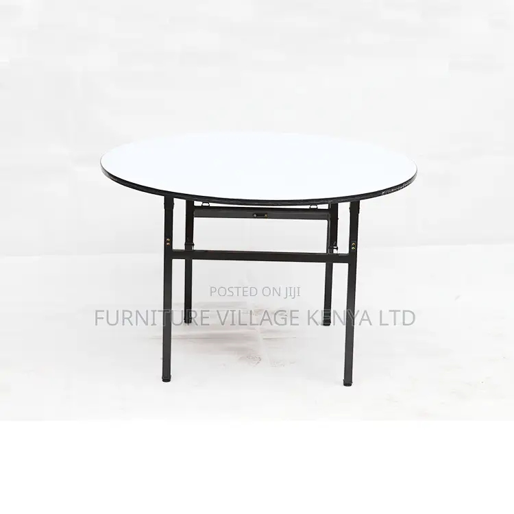 White Round Foldable Hotel Table.