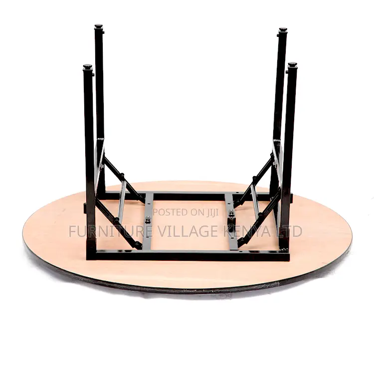 White Round Foldable Hotel Table.