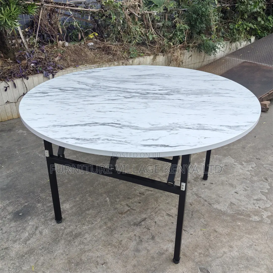 White Round Foldable Hotel Table.