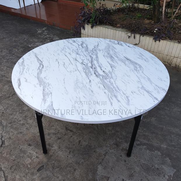 White Round Foldable Hotel Table. - thumbnail 12