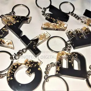 Alphabet Letter Resin Keychains