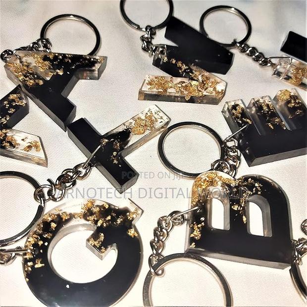 Alphabet Letter Resin Keychains