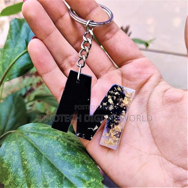 Alphabet Letter Resin Keychains - thumbnail 3