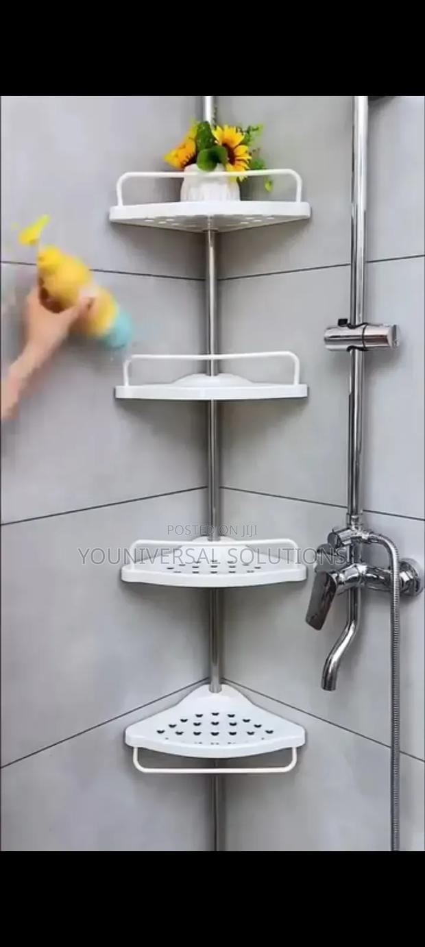 4 Tier Corner Shelf Multifunctional Adjustable Telescopic - thumbnail 3
