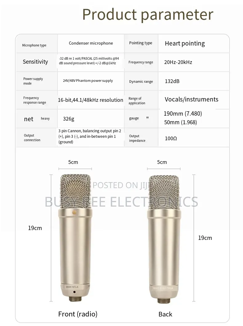 Rode Nt1 -5th Large Diaphragm Vocal Capacitor Microphone