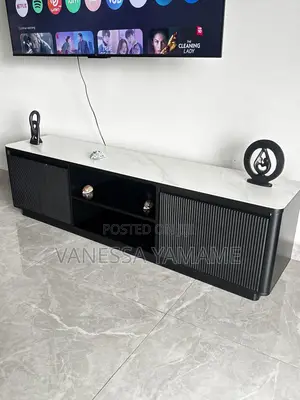 Black and White Tv Stand Mahogany