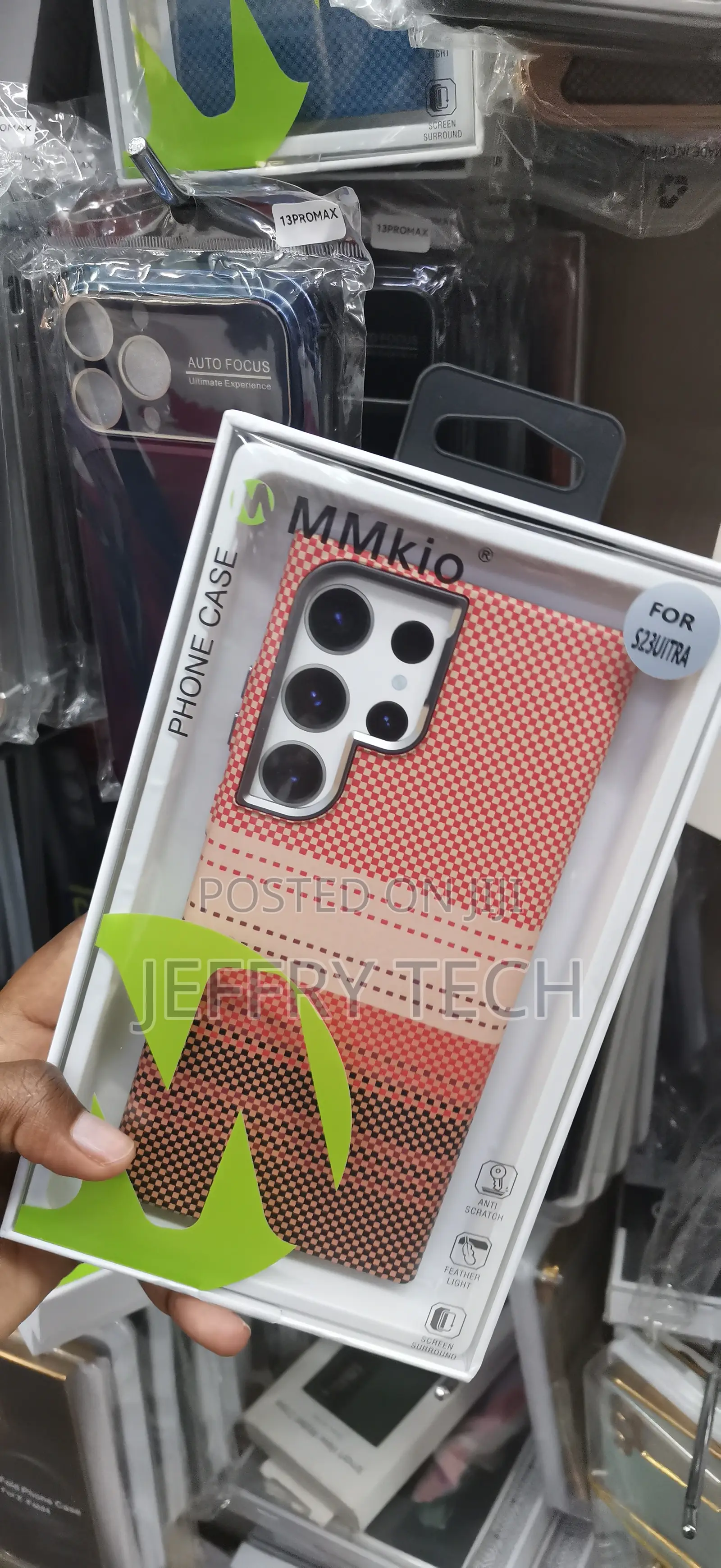 Samsung Galaxy S24 Ultra Laid Pattern in Red, Orange, and Black Case