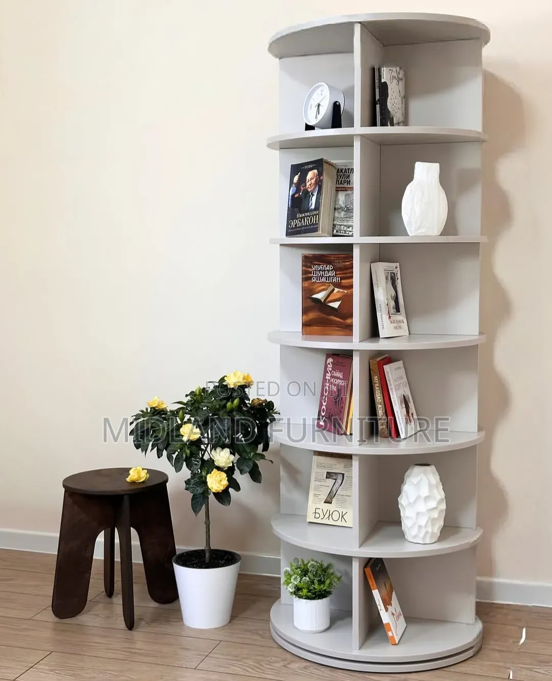 Rotation Bookshelf Display Cabinet Payment on Delivery