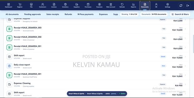 Point of Sale System - main view