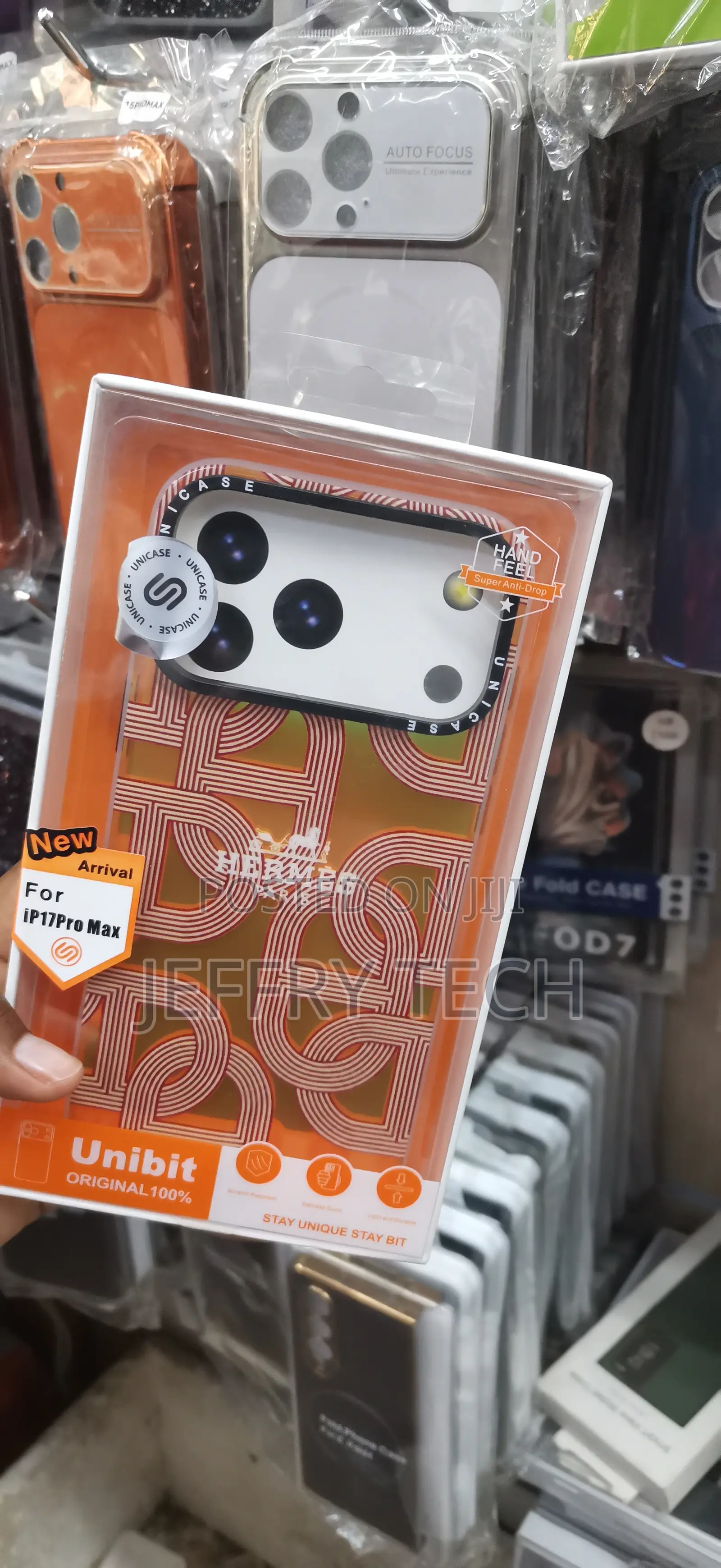 iPhone 17 Pro Max Unibit-Branded Orange Hermès-Inspired Phone Case