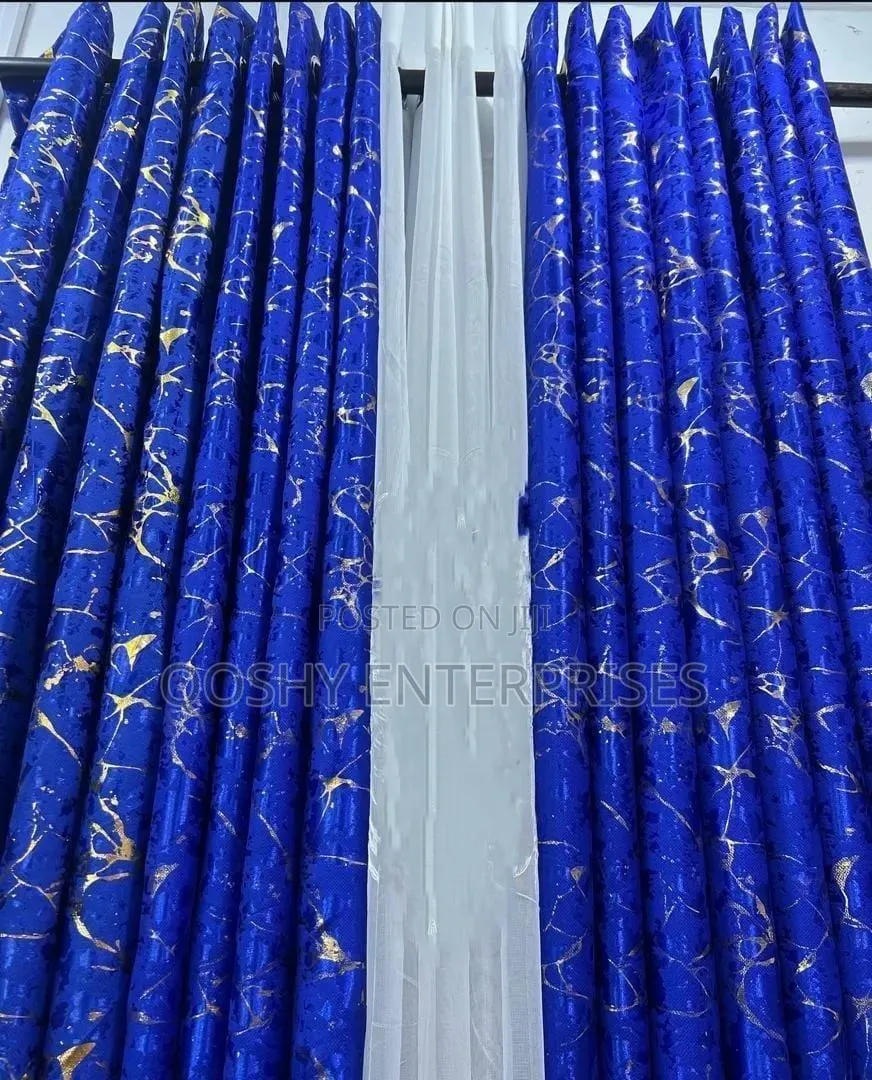Heavy Blackout Marble Curtains 1.5m*2 + Sheer 3m