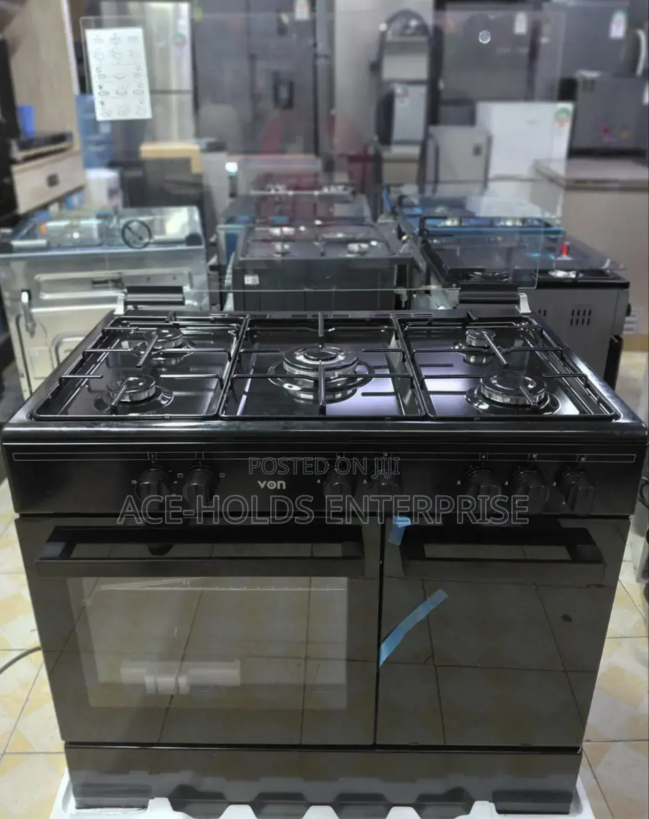Von Vcf965031nsk Gas Cooker 60*90 – 5 Gas Burners, Enamel Pan Support