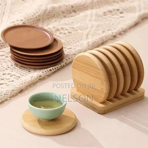 Eco Friendly Heavy Duty Bamboo Coasters 4pcs