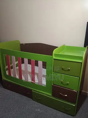 Baby Cot With Storage Drawers in Solid Wood