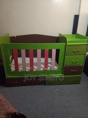 Baby Cot With Storage Drawers in Solid Wood