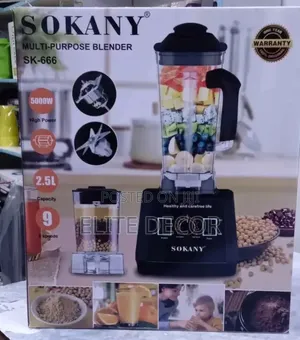 Sokany Sk-666 2-in-1 Commercial Blender 2.5l 5000w With Grinder