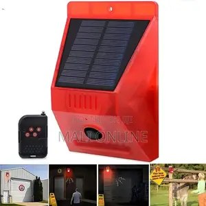 Solar Alarm Siren Motion Sensor Outdoor Security Alarm With Remote