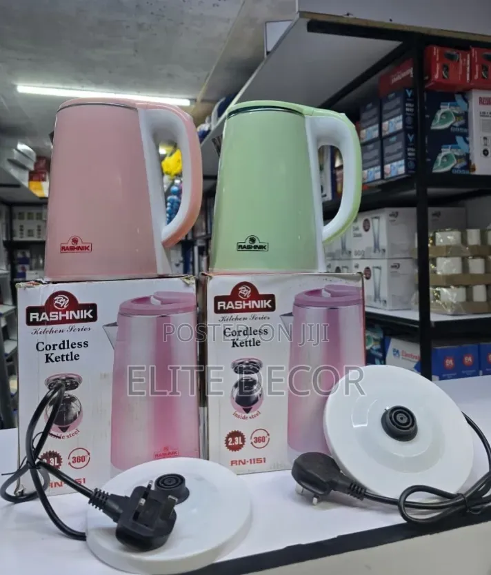 Rashnik Electric Kettles Capacity:2.3 L
-1500 W Fast Boil Water