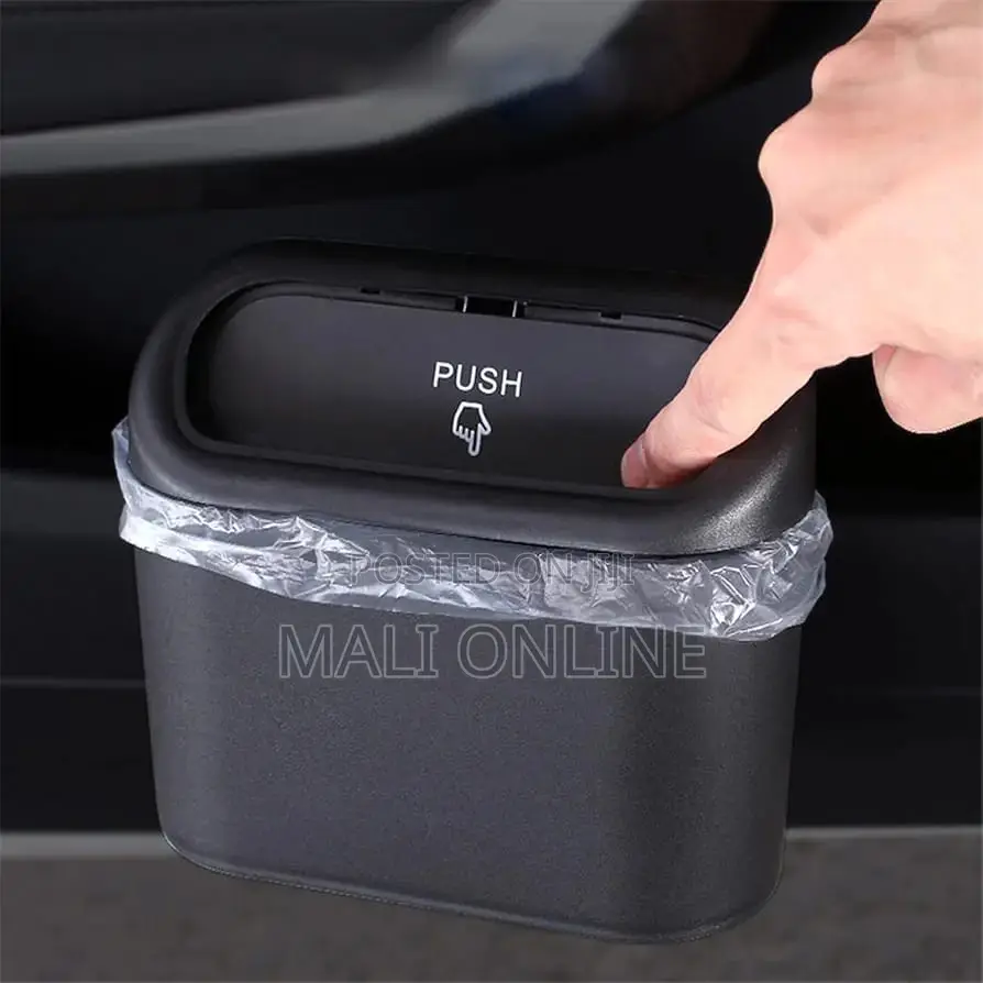 Car Trash Can With Lid Mini Dustbin Leak-Proof Hanging Organizer