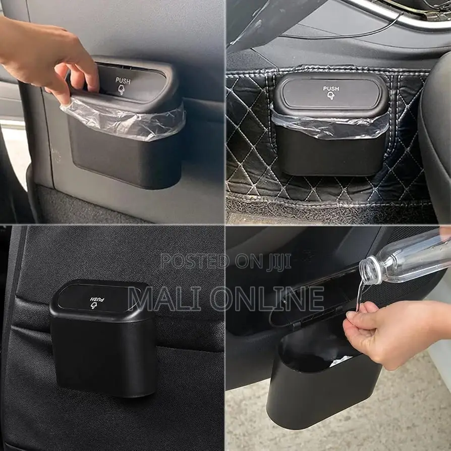 Car Trash Can With Lid Mini Dustbin Leak-Proof Hanging Organizer