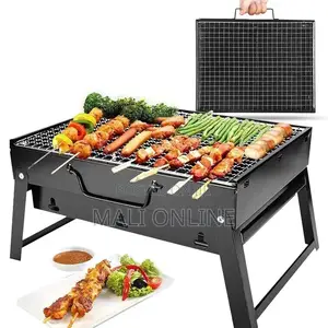 Foldable Portable Charcoal BBQ Grill Camping Barbecue Grill WTH Handle