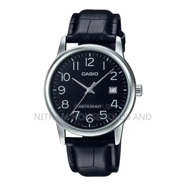 Casio MTP-V002l-1b Black Leather Strap Watch for Men