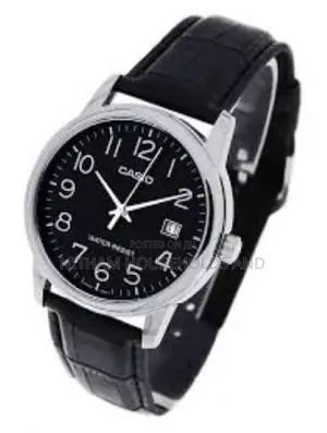 Casio MTP-V002l-1b Black Leather Strap Watch for Men