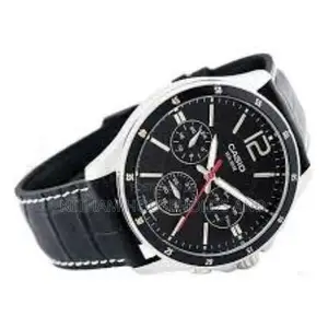 Casio MTP-1374l-1av Black Leather Strap Watch or Men
